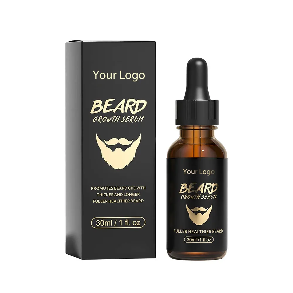 OEM personalizzato biotina caffeina olio di argan alla rinfusa naturale promuovere ricrescita peli del viso barba nera olio di crescita per gli uomini