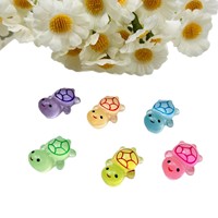 Mini tortue lumineuse en résine, accessoires créatifs pour petits animaux, ornement de bureau, petit jouet, pièces en matériau d'impression jet d'encre faites à la main