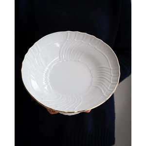 Base para Pastel de Porcelana Blanca Vecchio Ginori con Borde Dorado, Muebles Elegantes y Decoración para el Hogar 0g - Product Image 2