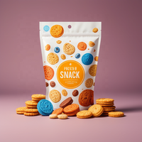 Sachet d'emballage alimentaire personnalisé en aluminium anti-humidité avec impression de logo pour aliments pour bébés, chewing-gum, salade, pizza, croustilles de pommes de terre