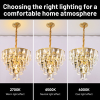 Lustre suspendu moderne en cristal décoratif pour salon et chambre à coucher, design luxueux, éclairage LED intérieur