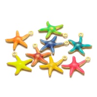 20 pendentifs étoiles de mer en émail simple face en acier inoxydable, à embosser, pour la fabrication de boucles d'oreilles, colliers et bijoux DIY