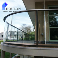 Colonne de balustrade en acier inoxydable pour chaîne d'approvisionnement mondiale, avec main courante en verre trempé pour escalier, balcon et jardin