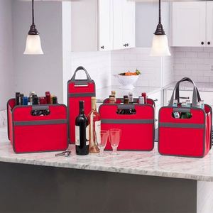 Multifunctional Nylon Zipper Car-Mounted Wine Storage Box & Foldable Trunk Bag 12/9/6/4/2 Bottle Capacity - Product Image 4