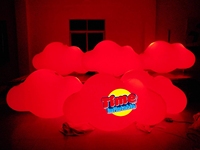 Décoration suspendue en nuages gonflables géants personnalisés en tissu Oxford imperméable en PVC, éclairage LED, ballon numérique, publicité extérieure, petit modèle