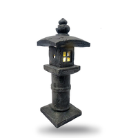 Air Mancur Taman Pagoda Zen Jepang dari Resin Poli, Lampu Jalan Luar Ruangan Besar, Tahan Air, Dekorasi Teras Berdiri di Lantai
