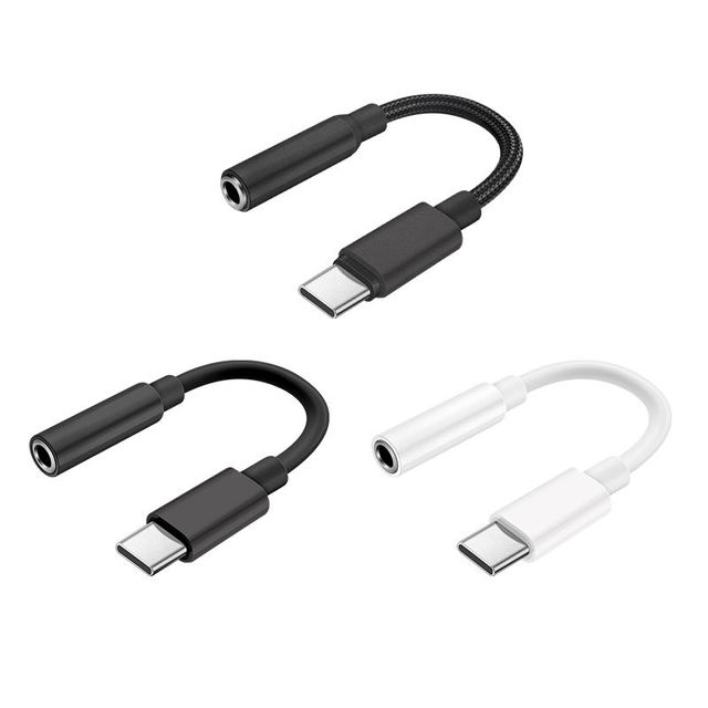 Kebaolong USB Type C 3.5 mm Audio AUX Jack Microphone Adapter PVC for Car Computer Compatible Monitor Speaker