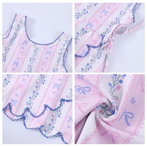 Robe de yoga sans manches à volants imprimée personnalisée KR, précommande, robe d'été décontractée à col rond UPF 50+ pour petites filles - Product Image 6