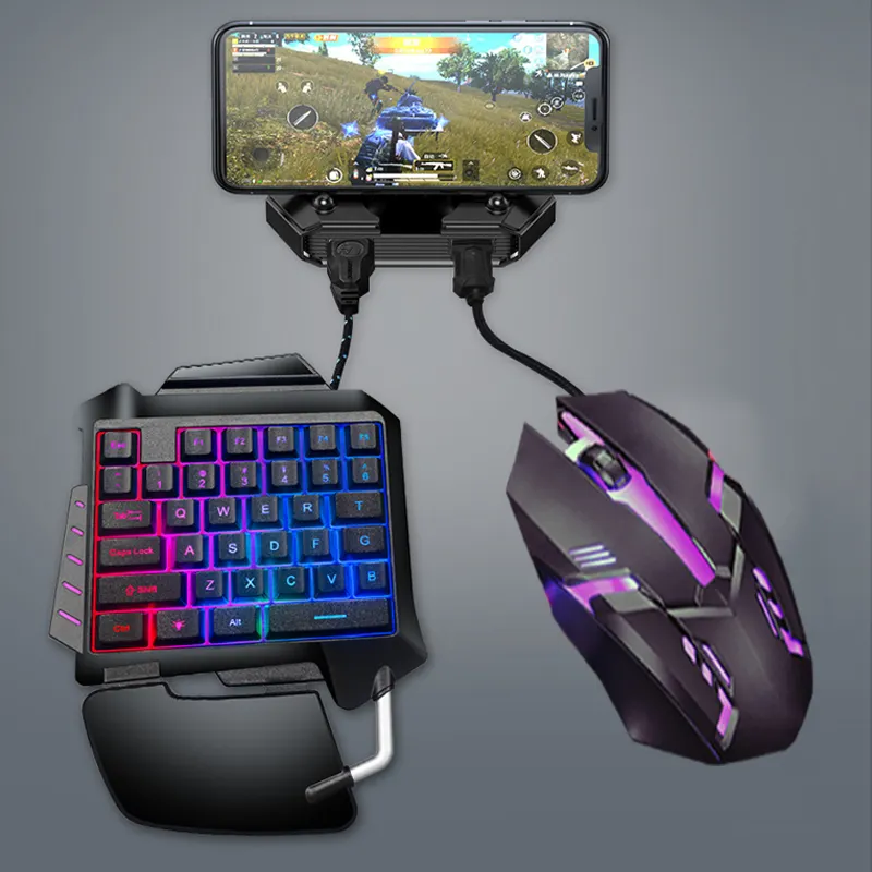 G92 Hot Selling Single Mini Mechanical Gaming Led Keyboard and Mouse Combo Gamer Game Keypad and Mouse game handle