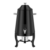 Distributeur de boissons chaudes commercial en acier inoxydable noir, thermos à thé, distributeur de lait, équipement de restaurant, chauffe-plat, urne