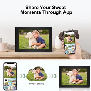 10 Zoll WiFi Cloud Digitaler Bilderrahmen Fotos von überall Touchscreen-Display Digitaler Foto rahmen mit 32GB Geschenk für die Familie