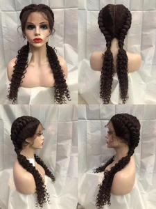 High Quality African Braid Style Lace Front <strong>Wig</strong> Children's Braided <strong>Updo</strong> with Fiber Material for Black Women Average Size - Product Image 4