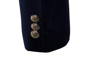 Col montant Blazer <span class=keywords><strong>manteau</strong></span> hommes robe de soirée de mariage veste mode Slim Fit simple boutonnage Jaqueta bleu marine vin rouge - Product Image 4