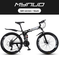 Vélo de montagne pliable 26 pouces à suspension, vitesses variables, freins à double disque, cadre en acier au carbone, confortable – Fournisseur d'usine