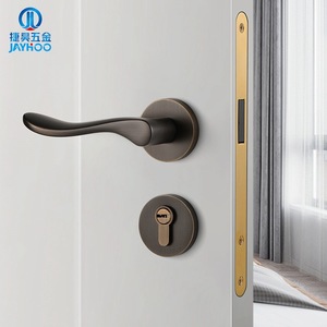 Manija de puerta de latón Jiehao para puerta interior de dormitorio de madera, diseño silencioso dividido, fácil instalación - Product Image 2