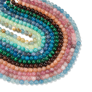 Amazonite naturelle perles de pierre <span class=keywords><strong>bleue</strong></span> pour la fabrication de bijoux perles rondes en vrac énergie guérison puissance perles de pierre bracelet à bricoler soi-même collier - Product Image 1