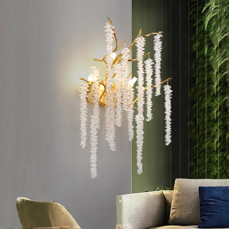 Lüks Modern Twigs duvar lambası Nano galvanik alüminyum cam duvar lambası duvar lambası sanat dekorasyon ev