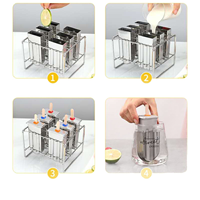 Moule à crème glacée en acier inoxydable bricolage créatif pour la maison capacité 85ml fait maison écologique pour la crème glacée en treillis de pouding à la gelée