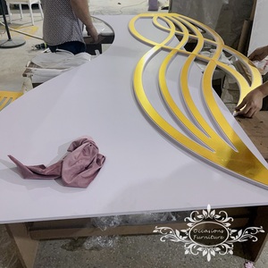 Acrylic PVC Trắng Mặt Bạc Gương Màu Hồng Hoa Đám Cưới <span class=keywords><strong>Backdrop</strong></span> Hoa Tường - Product Image 2