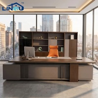 Nuova Scrivania Direzionale Ergonomica 2026, Lussuosa e Resistente, Design Moderno Minimalista a L, Scrivania in Legno con Tavolino Laterale e Spazio di Archiviazione, Foshan