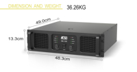 KSA PA1000 Amplificateur de puissance professionnel 1000W 8 Ohms pour extérieur, subwoofer PA, DJ et système stéréo domestique, personnalisé