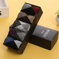Nouvel Arrivage : Lot de 5 Paires de Chaussettes de Costume en Maille pour Hommes – Chaussettes Officielles Motif Argyle Longueur Mi-Mollet pour l'Hiver
