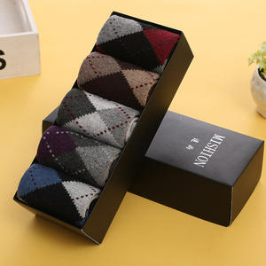 नए आगमन 5 जोड़े बुना हुआ बिजनेस मोजे ने पुरुषों की आधिकारिक आर्ययल आर्यल के चालक दल की लंबाई - Product Image 5