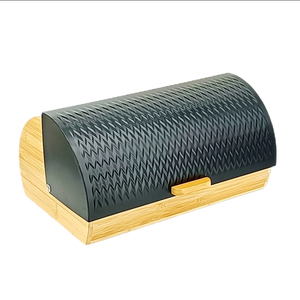 กล่องใส่ขนมปังสแตนเลสแบบดึงฝา, กล่องเก็บขนมปังฐานไม้ไผ่, กล่องใส่ขนมปังบนเคาน์เตอร์, กล่องใส่ขนมปังกันฝุ่นขายส่ง - Product Image 5