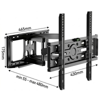 Support mural pour téléviseur LCD en métal moderne KELMY, support mobile pivotant pour téléviseur de 32 à 65 pouces, bras rotatif pour clavier, noir, VESA max 400x400