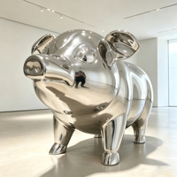 Escultura Abstracta de Acero Inoxidable Pulido Espejo, Arte Metálico Moderno de Lujo para Decoración de Vestíbulos de Hoteles y Parques, OEM