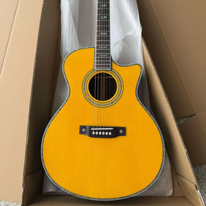 Guitare acoustique pleine bois GA45, manche en acajou, table en épicéa massif, couleur jaune vintage, qualité professionnelle, vente chaude - Product Image 1
