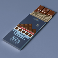 Boîte d'emballage de luxe pour barres chocolatées imprimées motifs dessins animés avec revêtement UV, gaufrage et conception de dossiers en matériaux recyclés pour la vente au détail