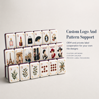Tuiles de Mahjong Américaines Personnalisées, Tuiles de Mahjong Vintage avec des Lieux emblématiques de Paris pour les Soirées de Jeu en Famille