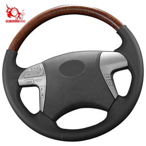 ที่หุ้มพวงมาลัยไม้แบบเย็บด้วยมือสำหรับรถยนต์ <span class=keywords><strong>Toyota</strong></span> HILUX Invincible Camry aurion <span class=keywords><strong>2010</strong></span> 2014 - Product Image 3