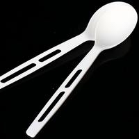 Couverts jetables compostables CPLA robustes de 7 pouces, résistants à la chaleur, ensemble fourchette, couteau, cuillère pour fêtes, plats à emporter et traiteur