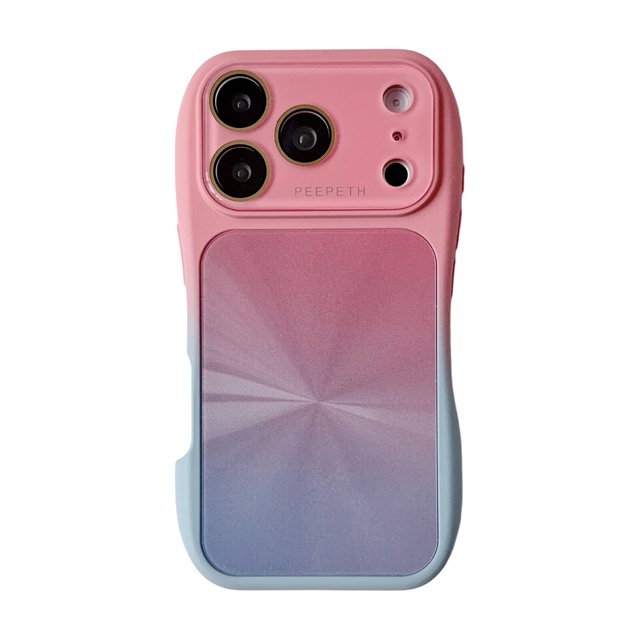 Ins Aurora CD Texture Gradient Phone Case for iPhone 15 14 13 17 16 Pro Max Shockproof Laser Rainbow Wave Border Back Cover