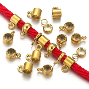 DIY peça de joalheria feita à mão em aço inoxidável com conector de anel contas espaçadoras banhadas a ouro 18K