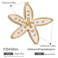 Breloques de bijoux DIY en acier inoxydable Manna Ocean Series, motif grand poisson, strass, étoile de mer et coquillage, pour bikinis et eau de mer