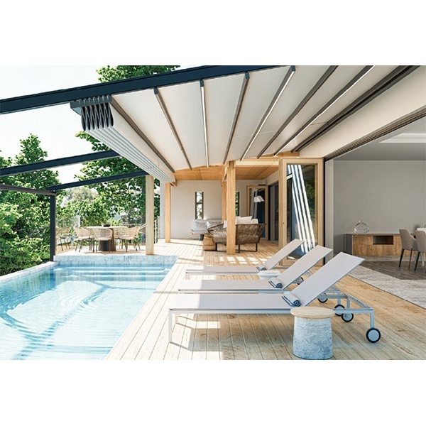 Nordi Intelligent Aluminium Waterproof Canopy Electric Pergola Roof Motorized Retractable Roof Systems for Garden Pavilion