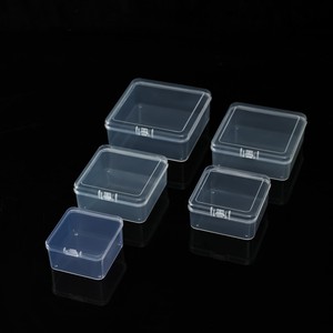 Transparent Square Plastic Storage Box With Lid PP Material <b>Small</b> Size For Jewelry Organizing 3.5cm Tall Stackable Container - Product Image 3