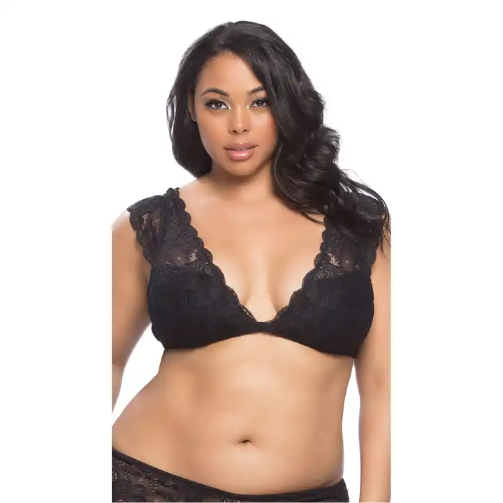 Womens Plus Size Push Up Bra And Panty Set, Sexy Lace Lingerie Set