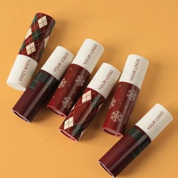 Ensemble de rouge à lèvres mat de noël et d'hiver avec pain d'épices pour homme, rouge velours soyeux, mat, hydratant, liquide, marque privée