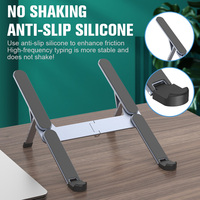 Support de refroidissement pour ordinateur portable en aluminium Support pour tablette portable Support pliable Hauteur réglable Support pour ordinateur portable
