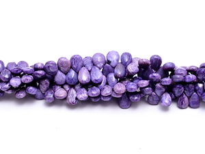Charoite russe AAA 8x11mm-9x13mm perle de poire lisse Charoite violette naturelle pierres précieuses semi-précieuses perles en vrac pour la fabrication de bijoux - Product Image 5