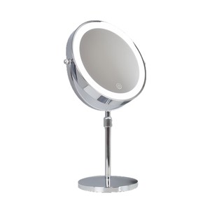 Specchio Cosmetico LED Rotondo da 8 Pollici a Doppia Faccia con Funzione di Ingrandimento e Sollevamento Telescopico, Cornice in Metallo - Product Image 5