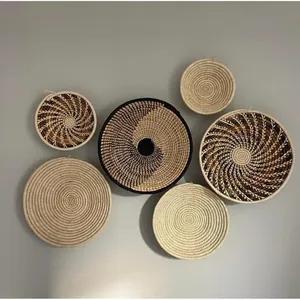 Best Choice Seagrass <b>Wall</b> <b>Hanging</b> Decor <b>Boho</b> Decoration Variety of Shapes OEM Rattan <b>Wall</b> Decor From Vietnam Handmade - Product Image 4
