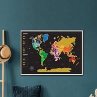 Póster de mapa de viaje raspable de lujo Regalo de cumpleaños educativo único para viajeros Impreso UV en papel Premium