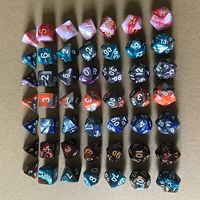 Ensemble de 7 dés à six faces en acrylique multicolores pour jeux de rôle, dés à six faces, logo personnalisé gravé, jeu de société fabriqué aux États-Unis