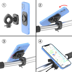Support magnétique pour téléphone pour moto et vélo électrique avec pince à dégagement rapide et conception universelle - Product Image 3