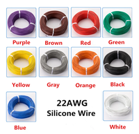 Fil de puissance automobile flexible en cuivre étamé isolé au silicone 22AWG, résistant aux températures de -60 à 200°C, 600V, IP44, RoHS